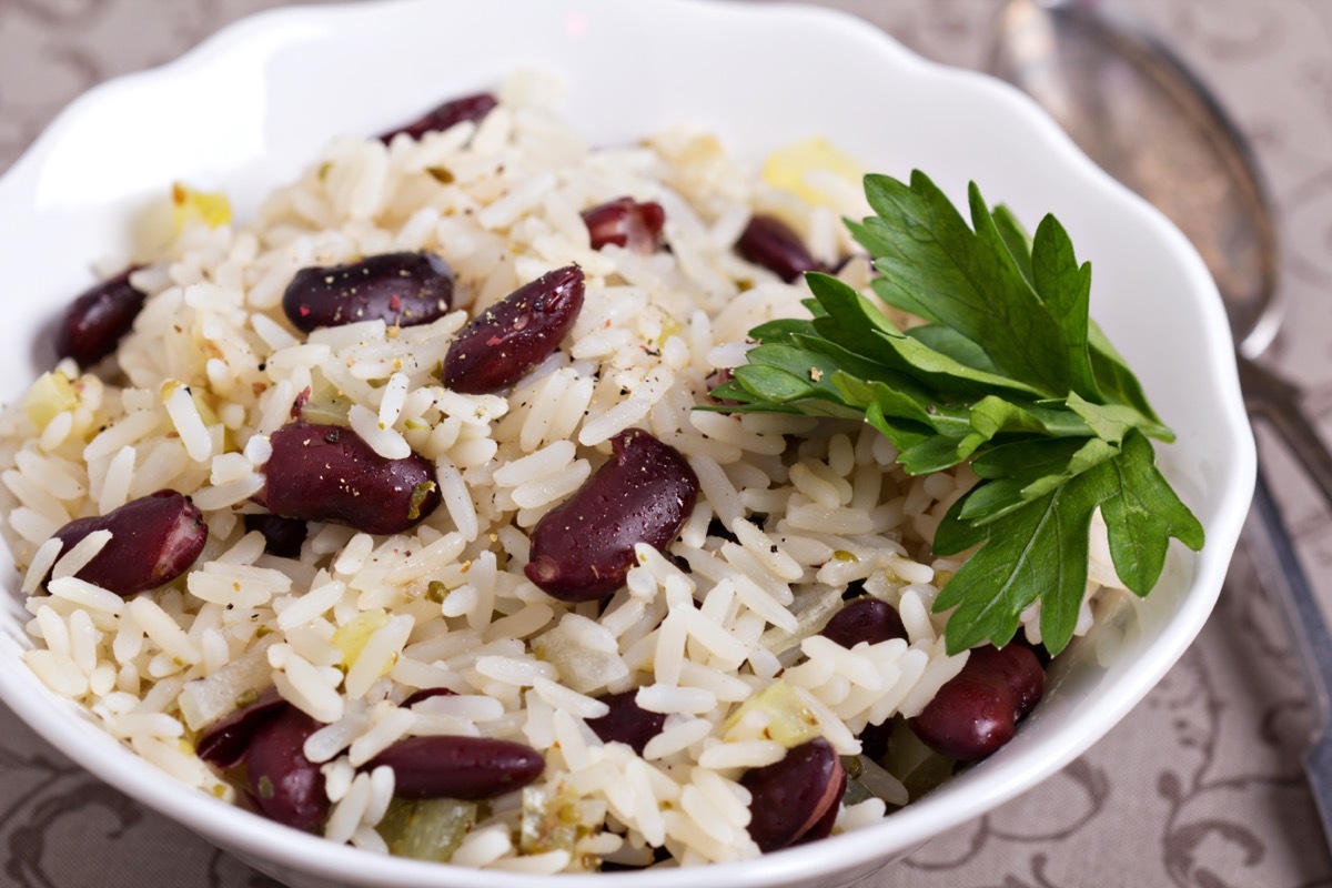 rice and beans in bowl