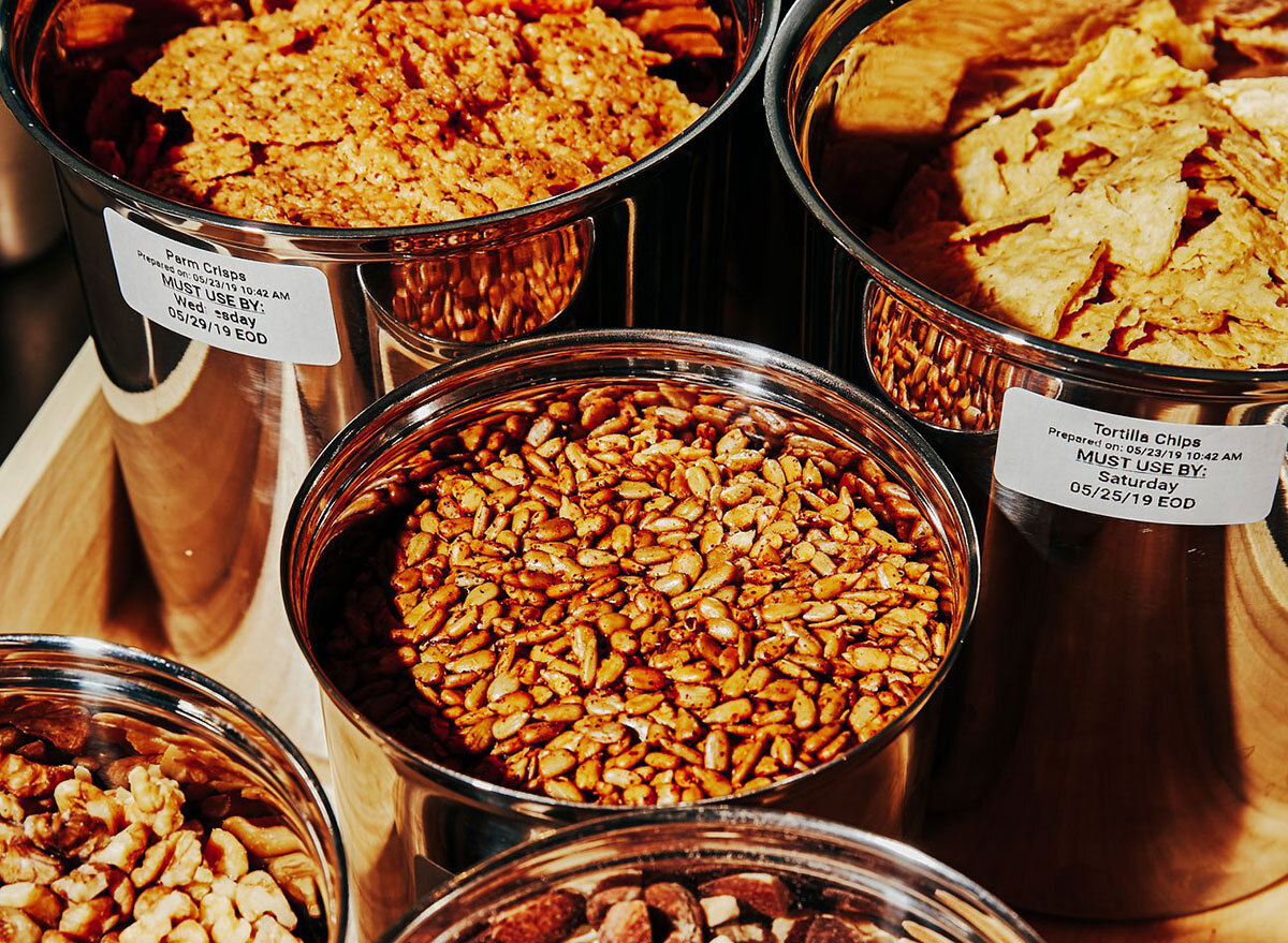 bins of starches to add to bowls at sweetgreen