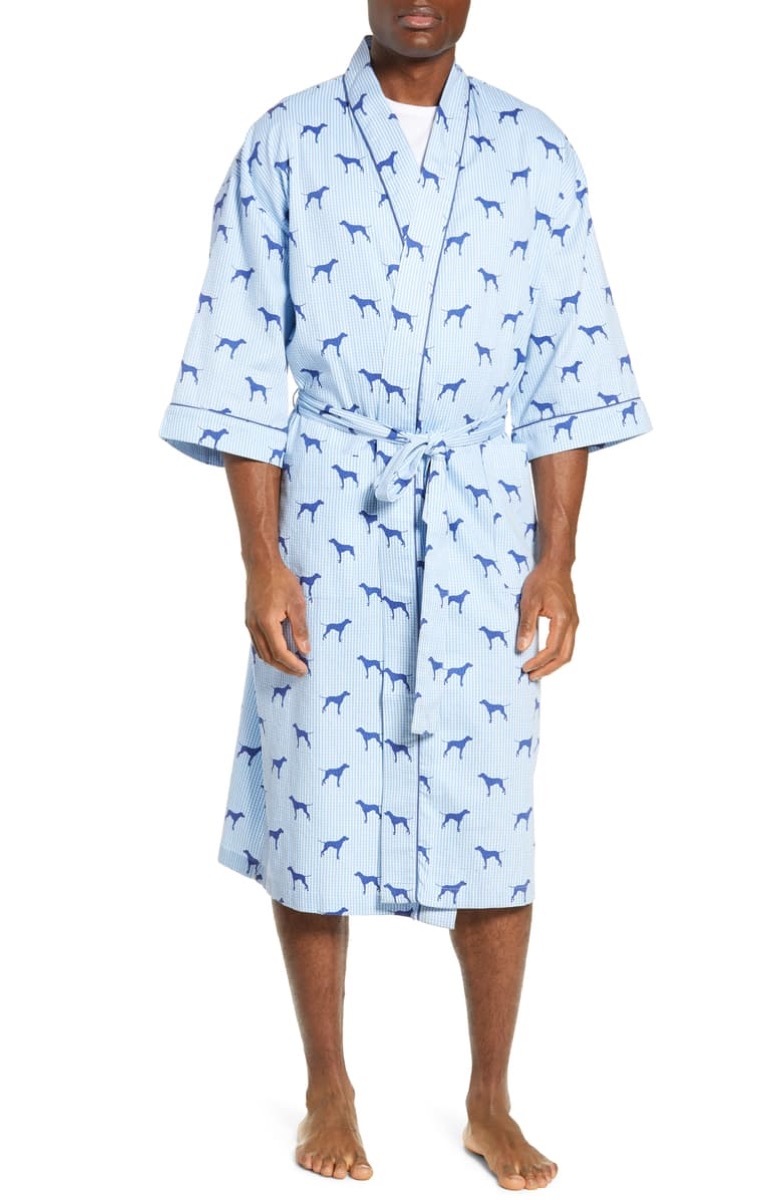 Blue Men's Dog Robe