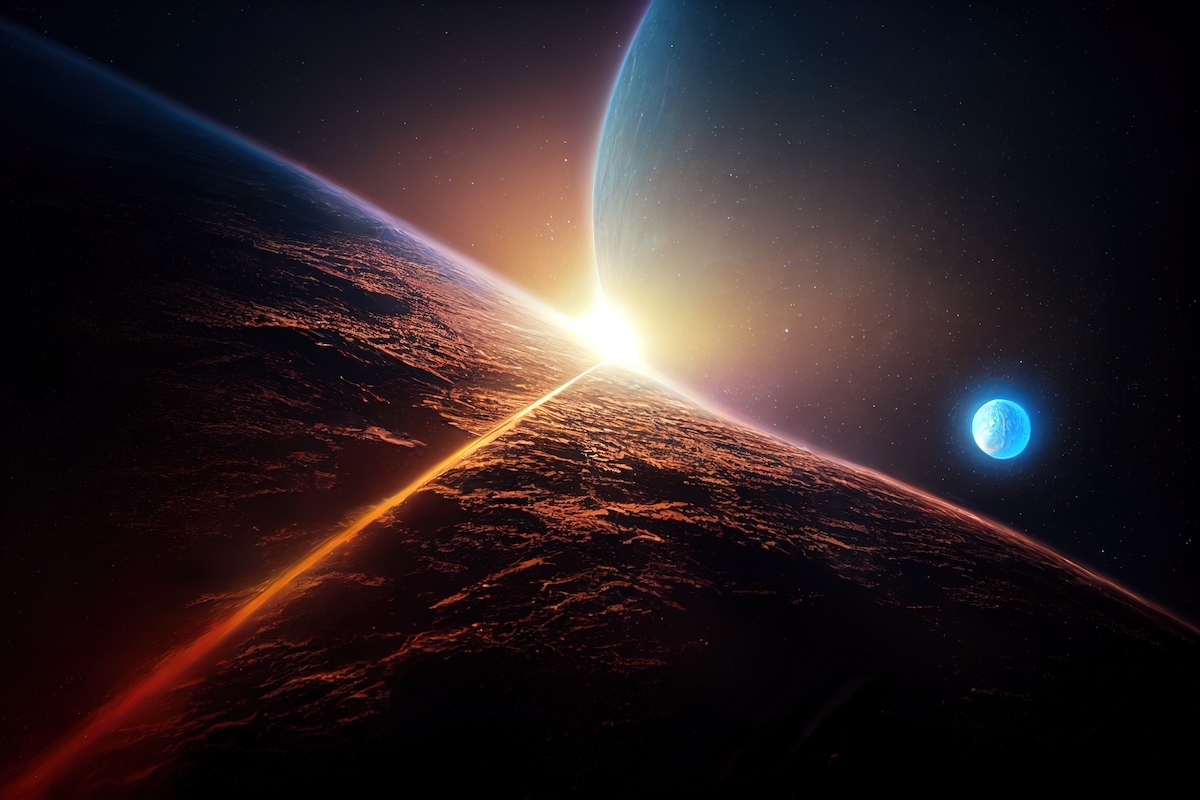 a 3D illustration of Diamond Planets, 55 Cancri-e, Exoplanet