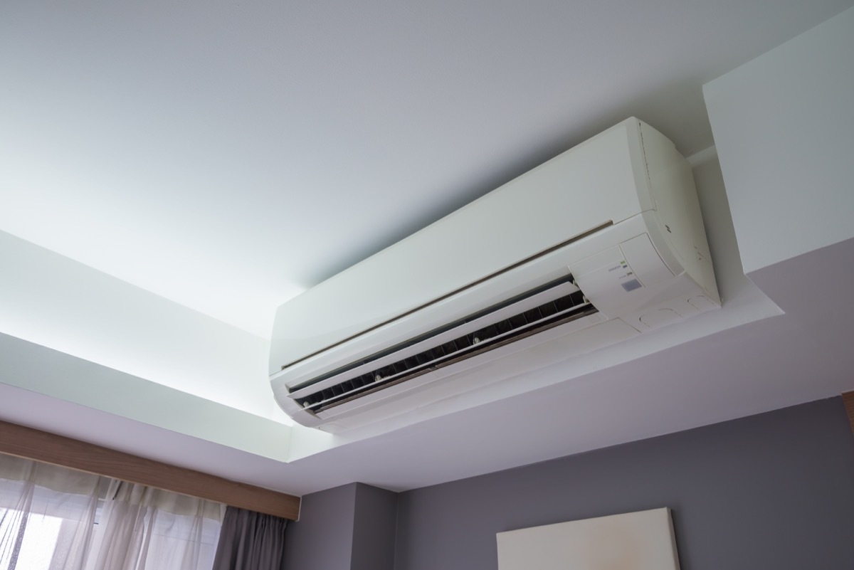 Heating and air conditioning system in hotel room