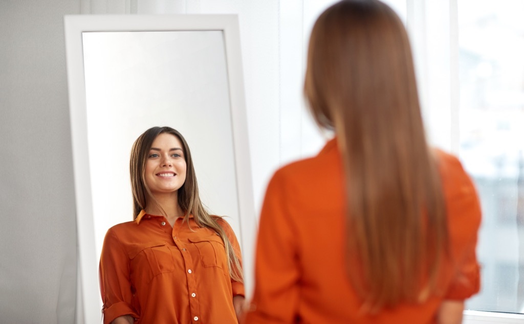 woman in dressing room