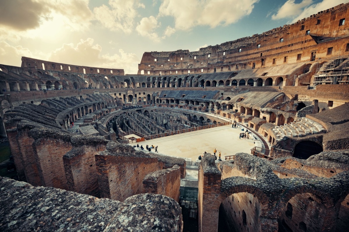 inside view of the colosseum in rome, ancient rome facts