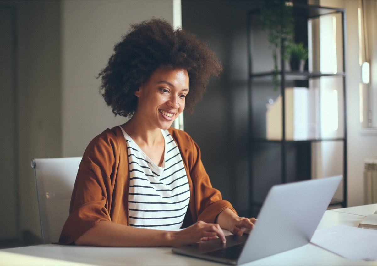 Woman on a laptop