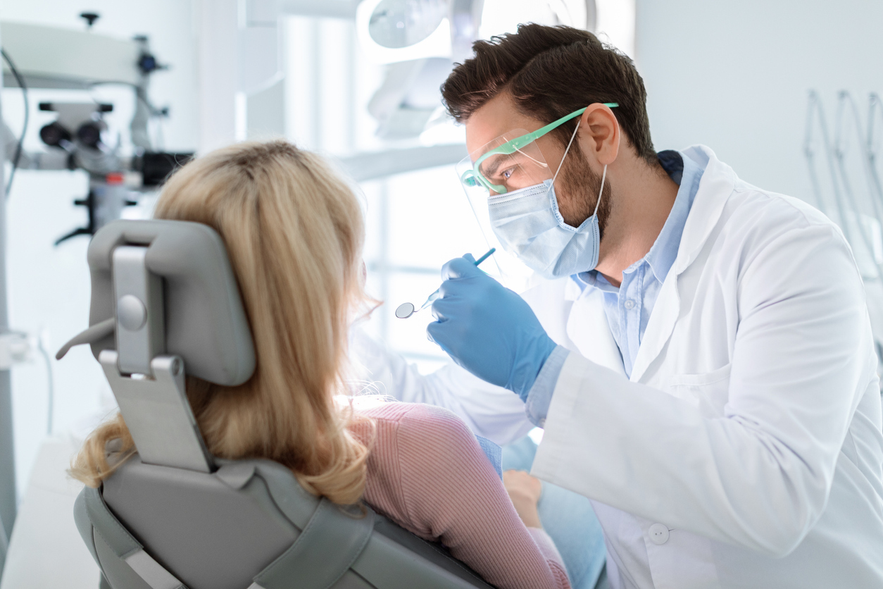 Dentist with patient.