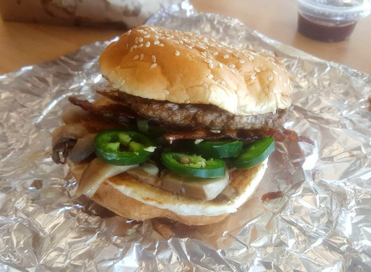 Five guys burger jalapeno mushroom