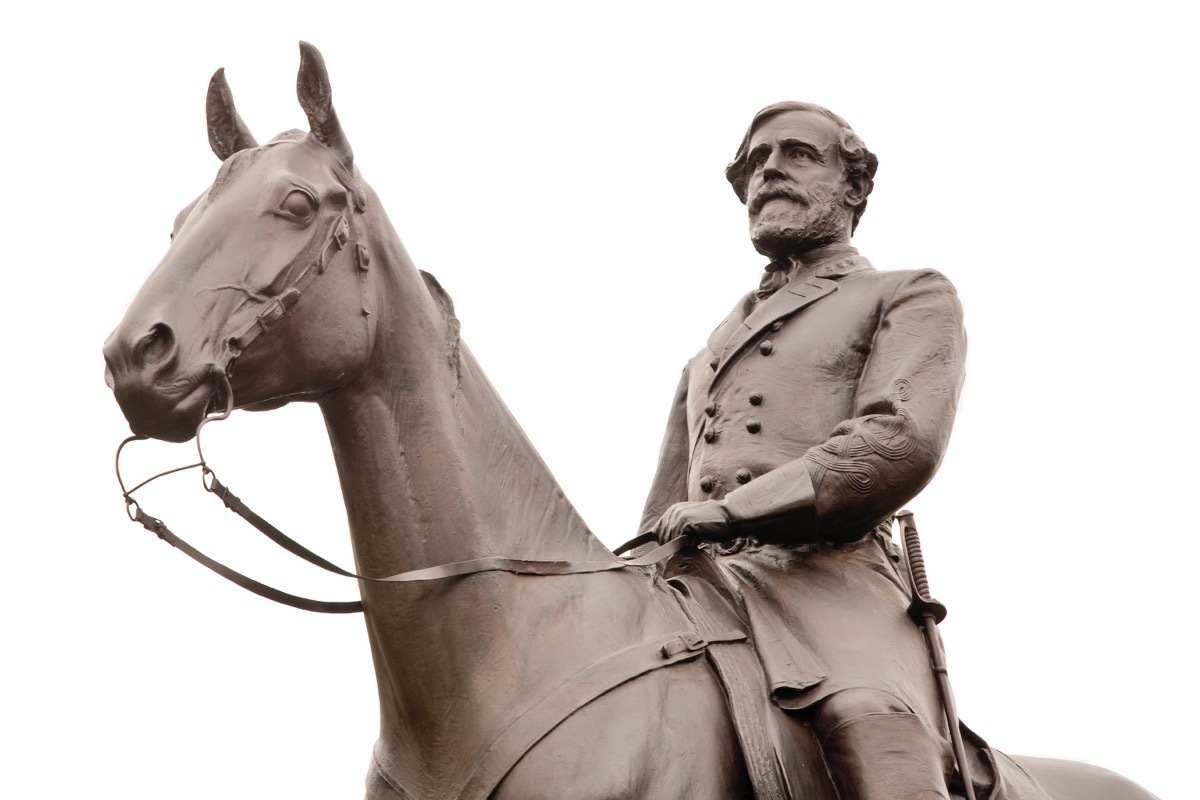 robert e lee, general statue, most common street names