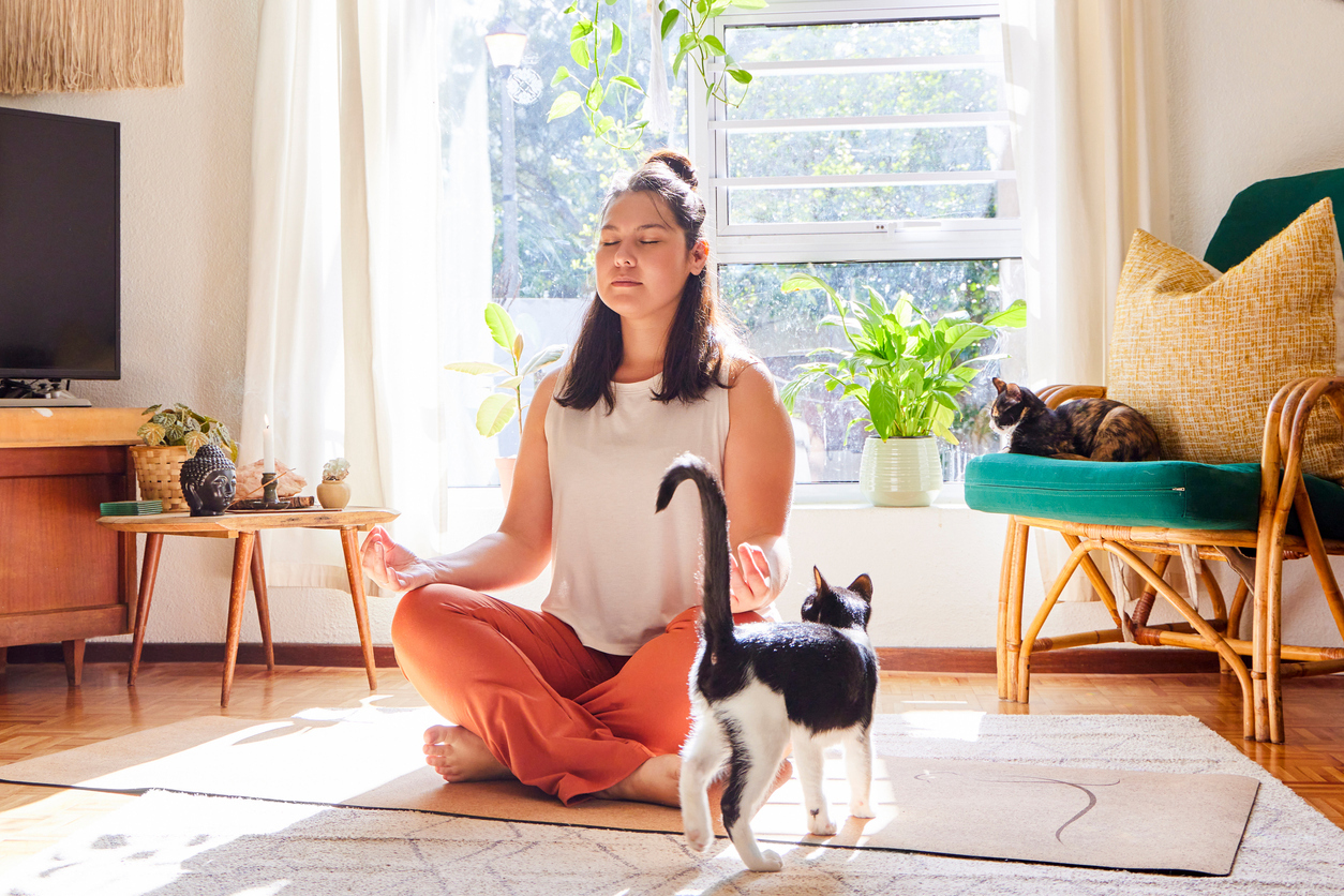 young woman meditating