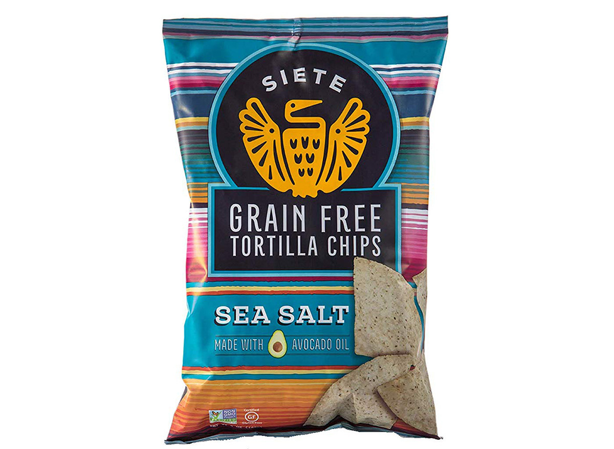 siete sea salt tortilla chips in package