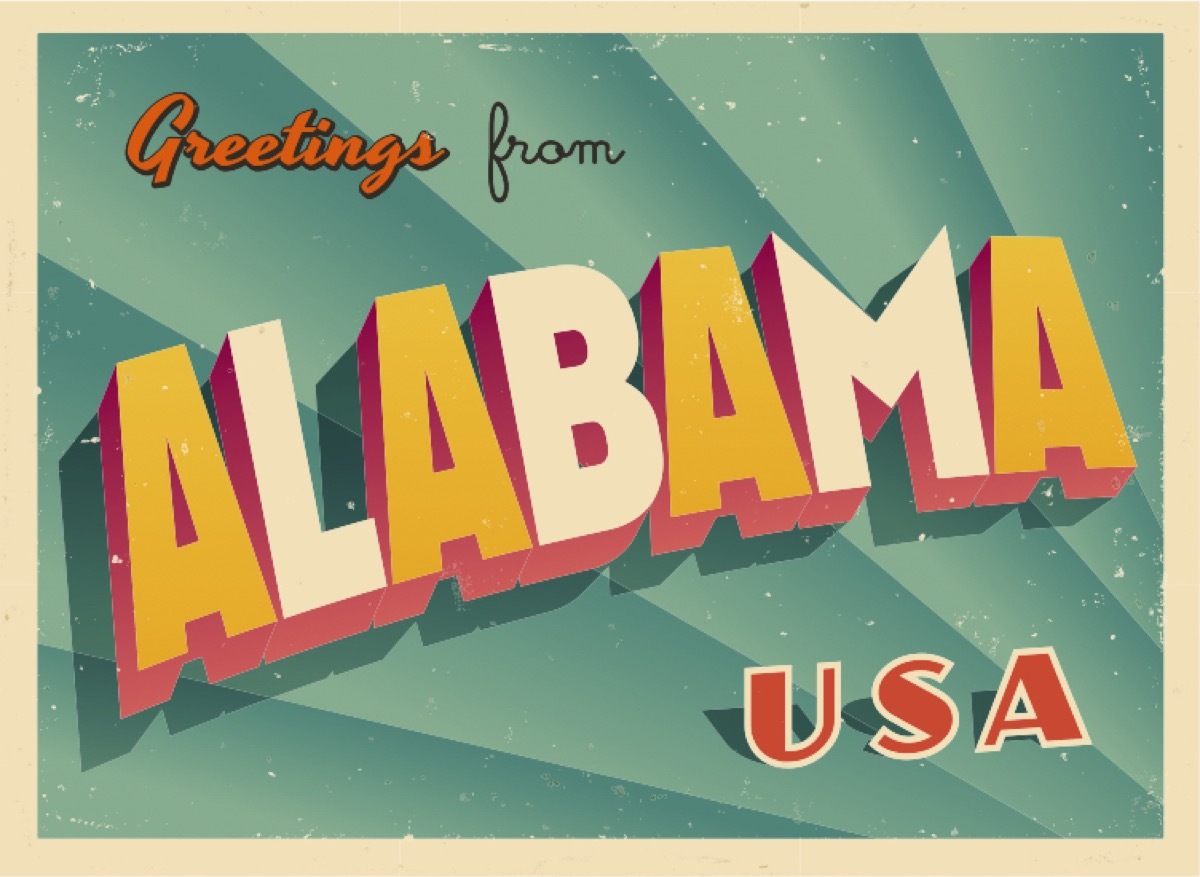 alabama postcard famous state statues