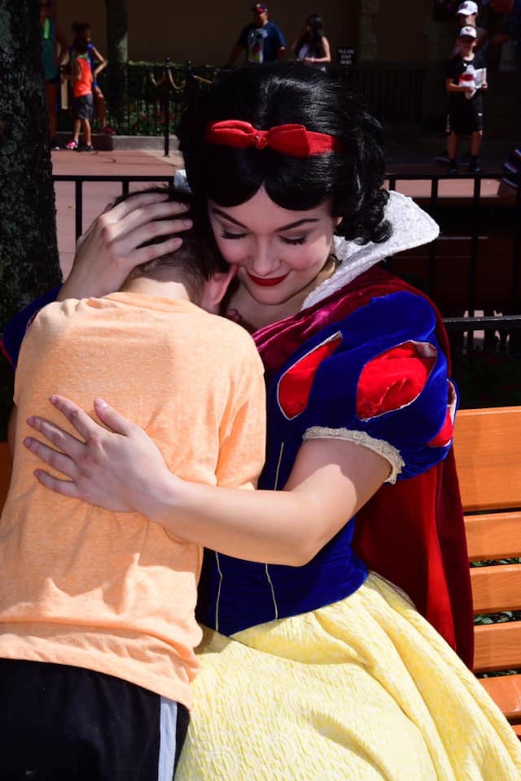 snow white comforts autistic child