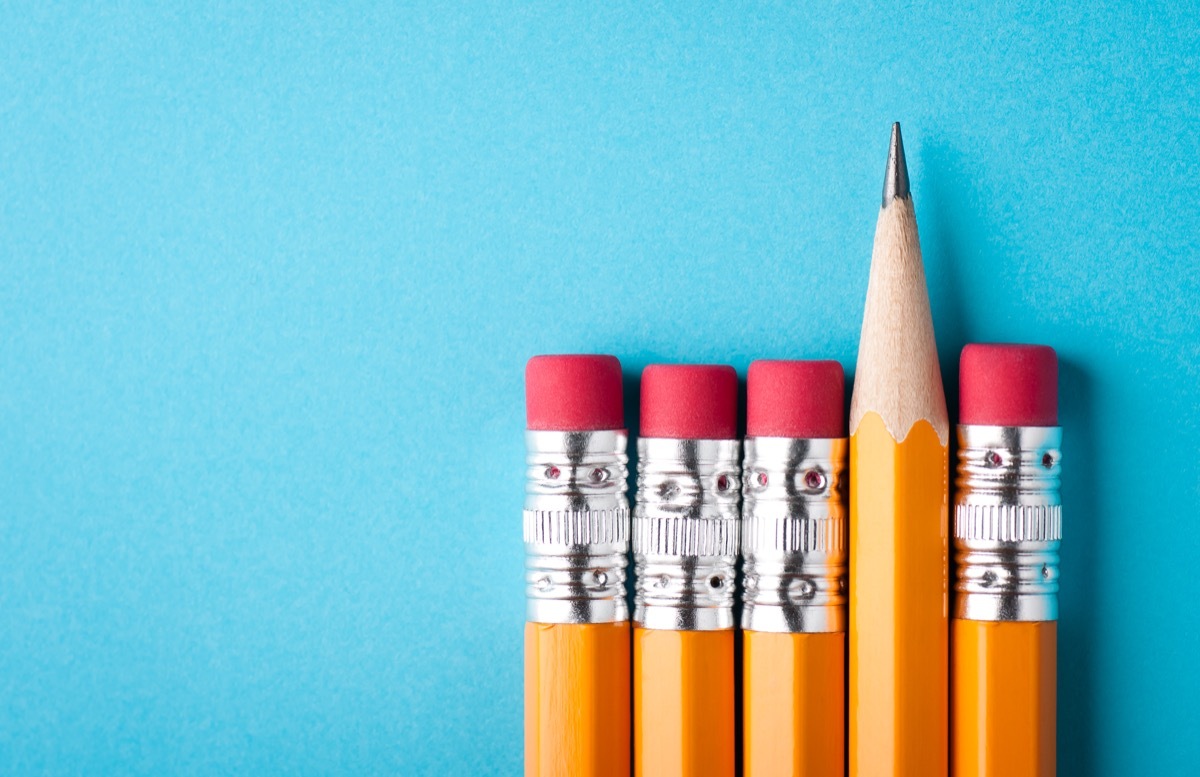 Pencils with blue background