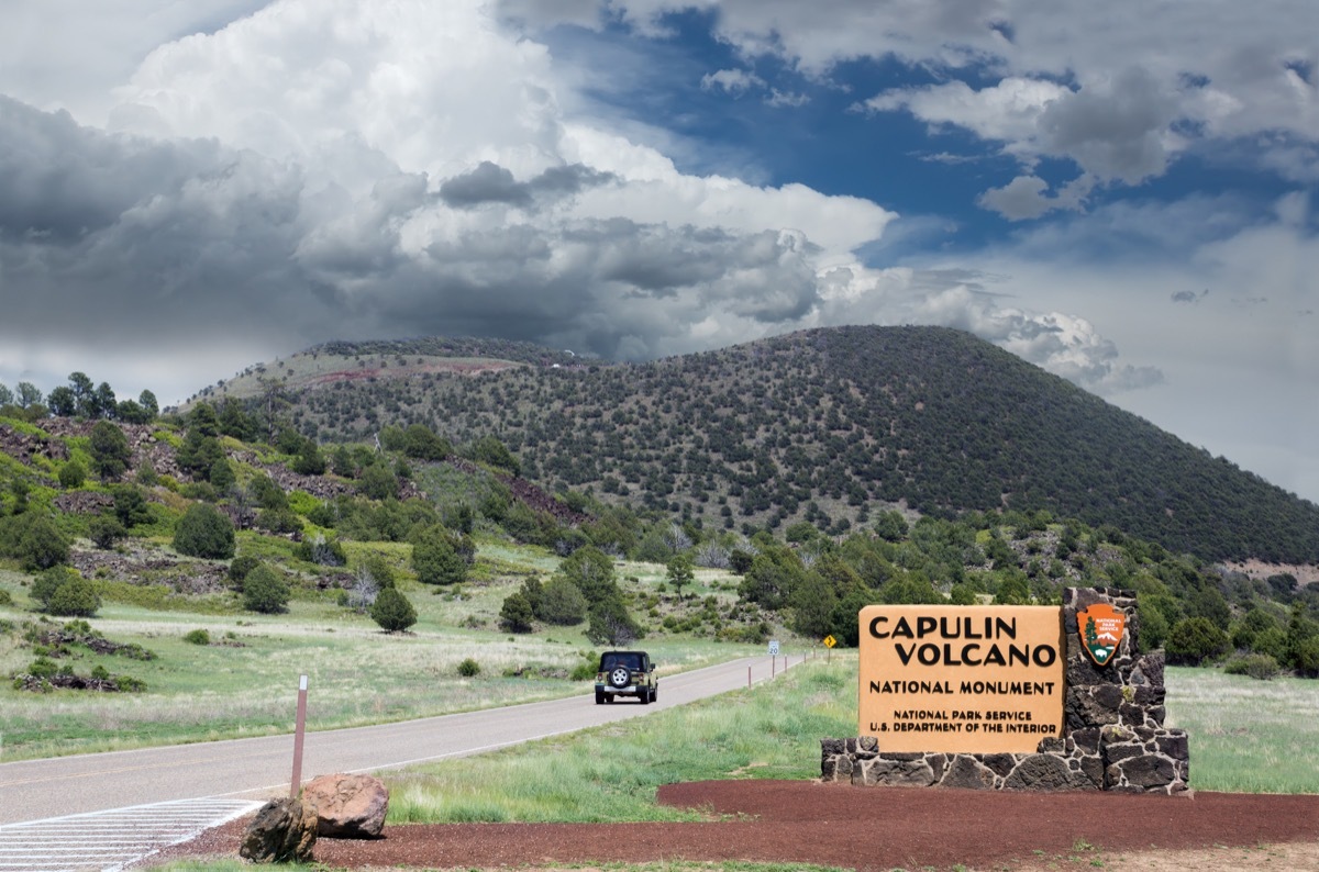 entrance to capulin volcano national monument in new mexico