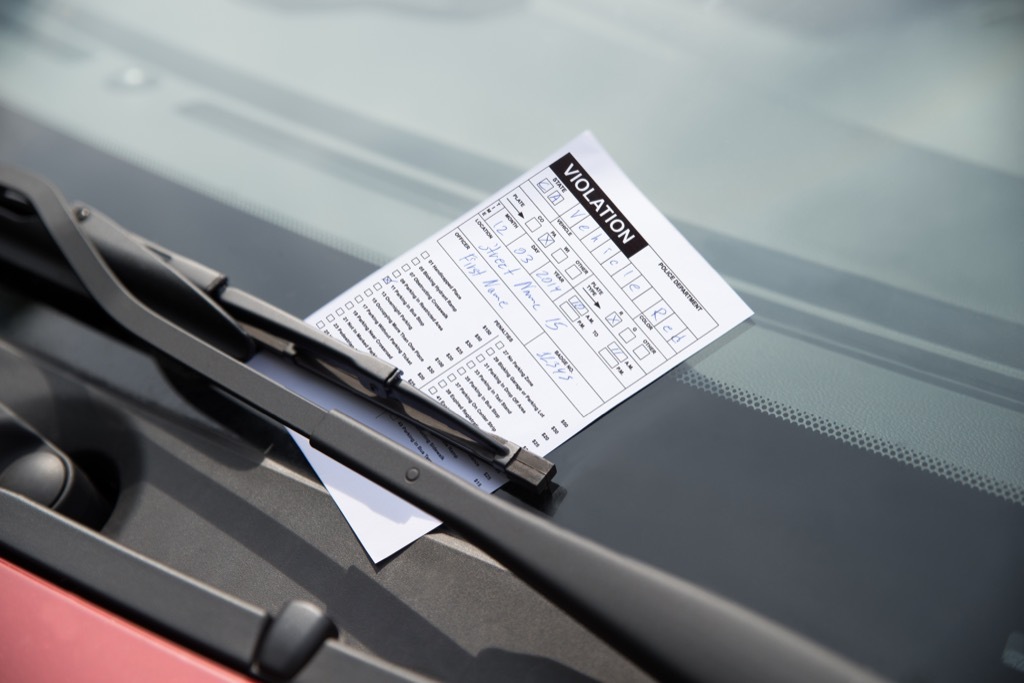 parking ticket on windshield