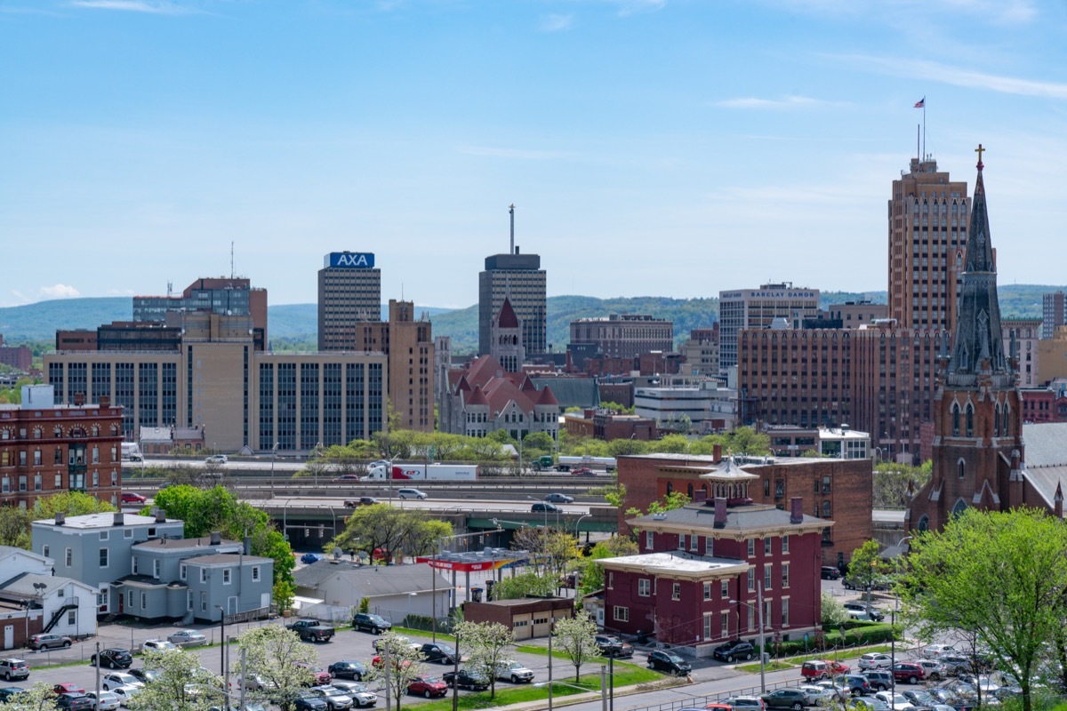 Syracuse NY skyline. 