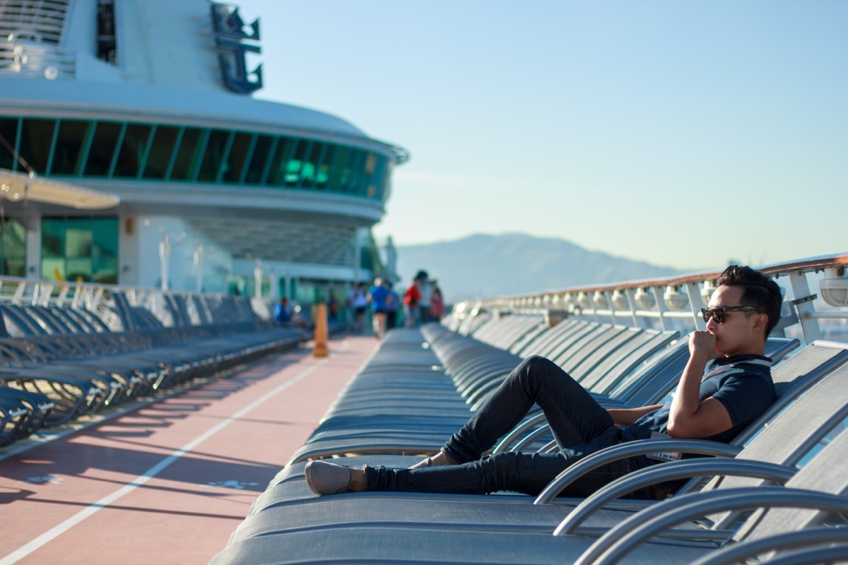 man portrait on mediterranean cruise.